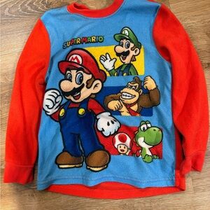 3 for $15! Kids size 4 5 Super Mario Pajama Top - fleece pajama top Blue & Red